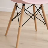 Comedor Mesa Redonda Vidrio 100cm 4 Sillas Eames Polipropileno