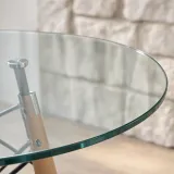 Comedor Mesa Redonda Vidrio 100cm 4 Sillas Eames Polipropileno