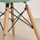Comedor Mesa Redonda Vidrio 100cm 4 Sillas Eames Polipropileno