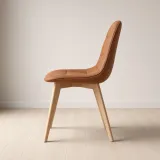 Silla Capitoné Ecocuero Vintage Patas de Madera de Haya