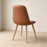 Silla Capitoné Ecocuero Vintage Patas de Madera de Haya