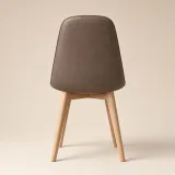 Silla Capitoné Ecocuero Vintage Patas de Madera de Haya