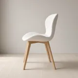 Silla Mariposa Radar Ecocuero Acolchada Patas Tulip de Madera de Haya