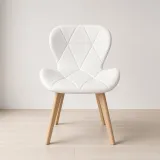 Silla Mariposa Radar Ecocuero Acolchada Patas Tulip de Madera de Haya