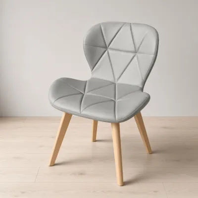 Silla Mariposa Radar Ecocuero Acolchada Patas Tulip de Madera de Haya