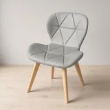 Silla Mariposa Radar Ecocuero Acolchada Patas Tulip de Madera de Haya