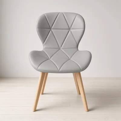 Silla Mariposa Radar Ecocuero Acolchada Patas Tulip de Madera de Haya