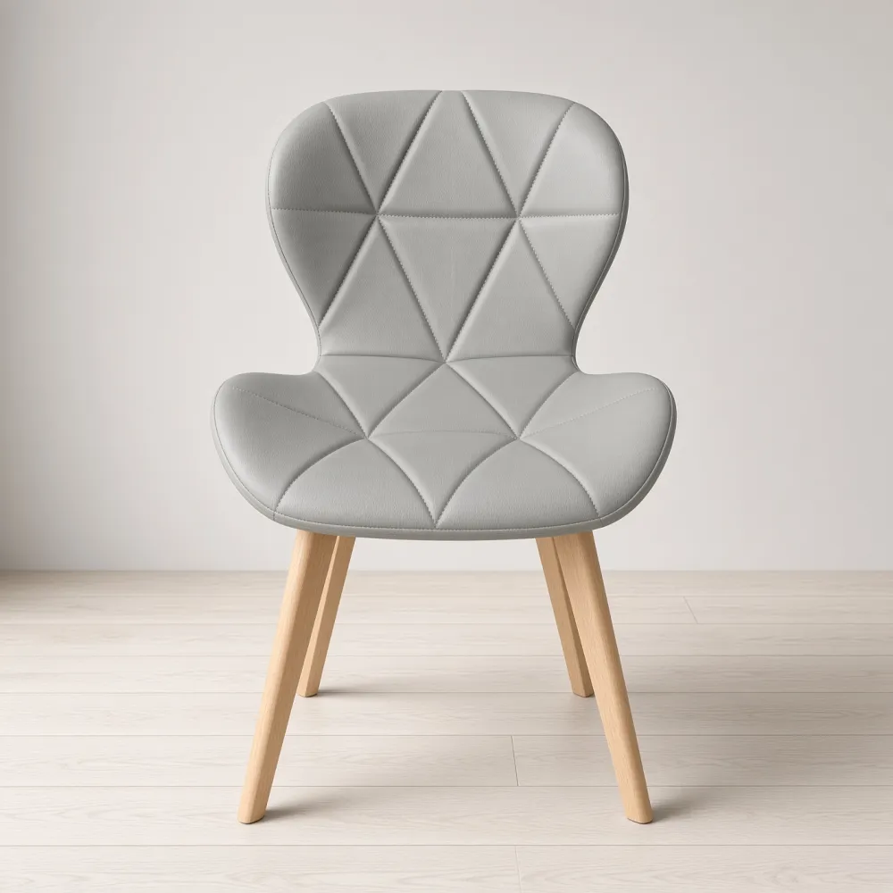 Silla Mariposa Radar Ecocuero Acolchada Patas Tulip de Madera de Haya
