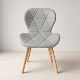 Silla Mariposa Radar Ecocuero Acolchada Patas Tulip de Madera de Haya