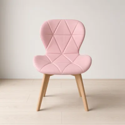 Silla Mariposa Radar Ecocuero Acolchada Patas Tulip de Madera de Haya