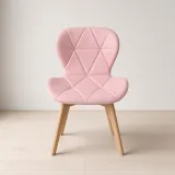 Silla Mariposa Radar Ecocuero Acolchada Patas Tulip de Madera de Haya