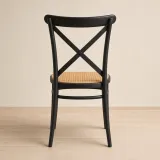 Silla Danubio Crossback Negra Asiento Efecto Ratán Apilable