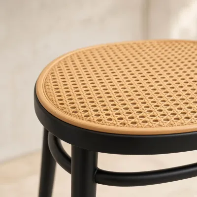 Silla Danubio Crossback Negra Asiento Efecto Ratán Apilable