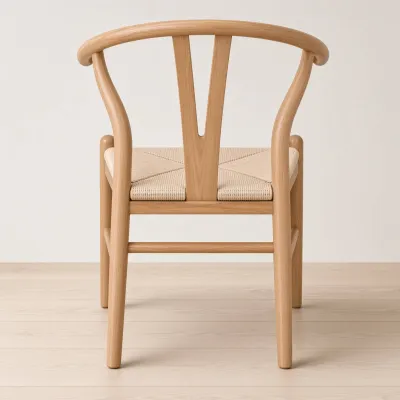 Silla Wishbone Madera de Roble Asiento de Cuerda Tejida Natural