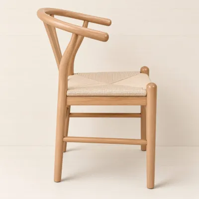 Silla Wishbone Madera de Roble Asiento de Cuerda Tejida Natural