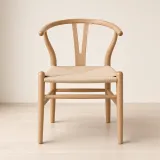 Silla Wishbone Madera de Roble Asiento de Cuerda Tejida Natural