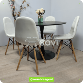 Comedor Jaspe Mesa Redonda y Sillas Buckle
