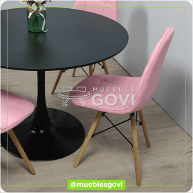 Comedor Jaspe Mesa Redonda y Sillas Buckle
