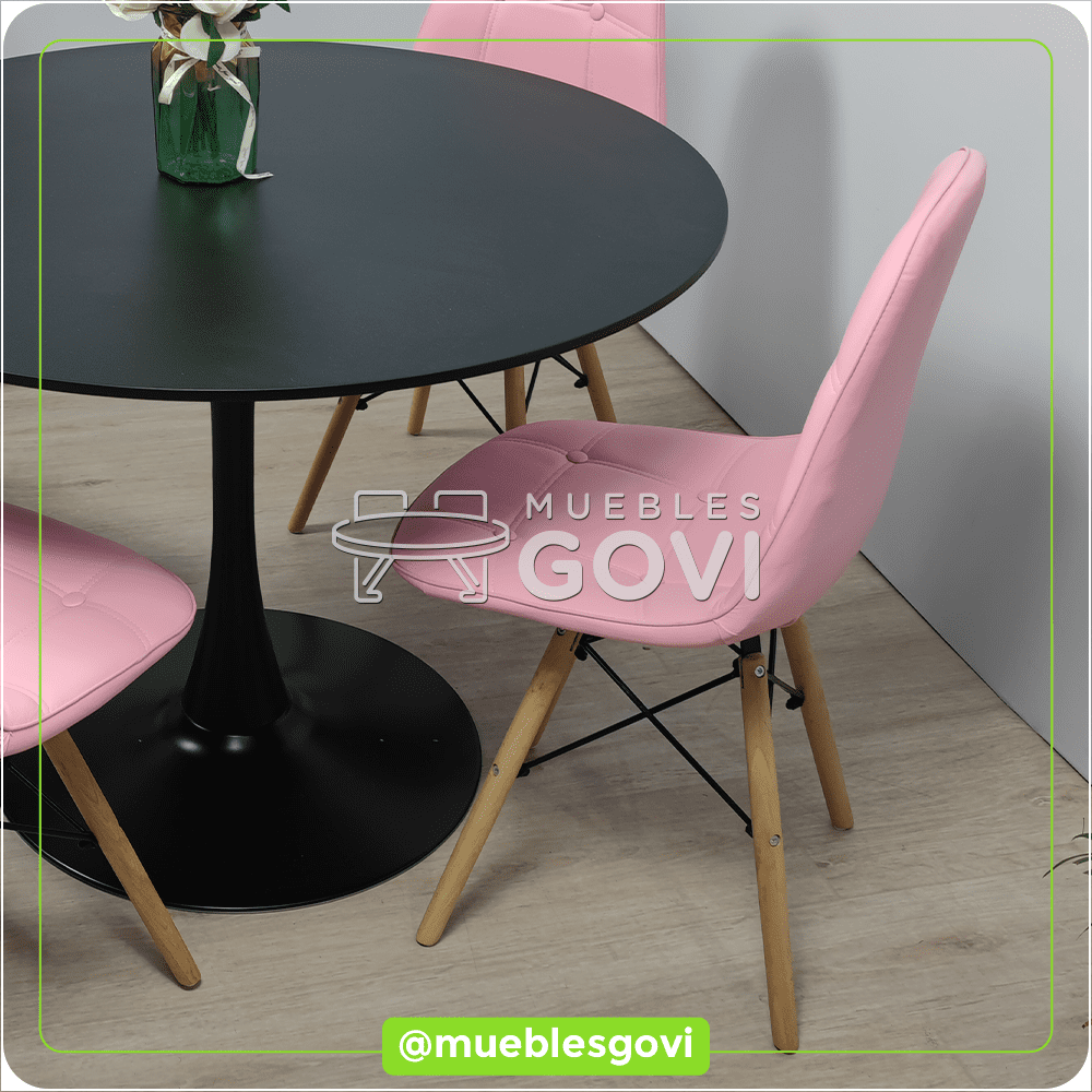 Comedor Jaspe Mesa Redonda y Sillas Buckle