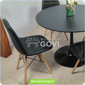 Comedor Jaspe Mesa Redonda y Sillas Buckle