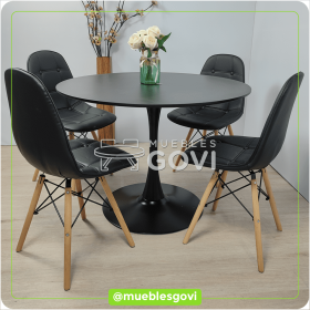 Comedor Jaspe Mesa Redonda y Sillas Buckle